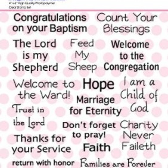 My Pink Stamper clear stamps set: FAITHFUL SAYINGS - Picture 3 of 10